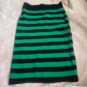Veronica Beard Emerald and Black Pencil Skirt